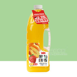 豫浪鑫果與四季黃桃復合果汁飲料瓶裝招商2.35L