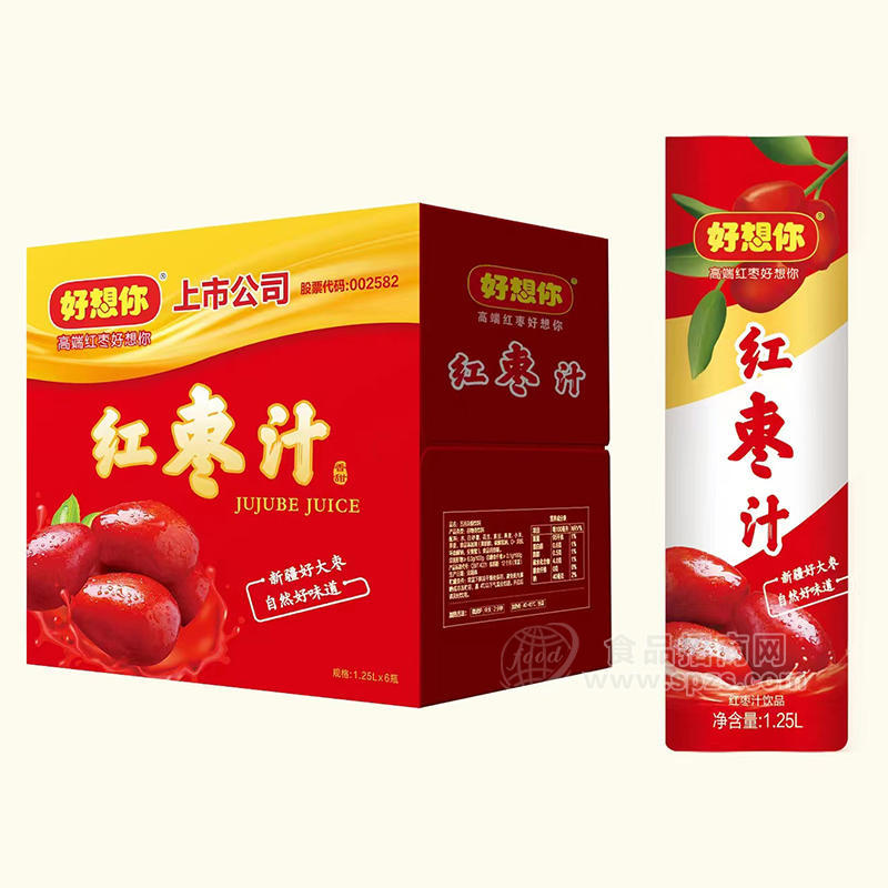 好想你红枣汁箱装招商1.25L×6瓶