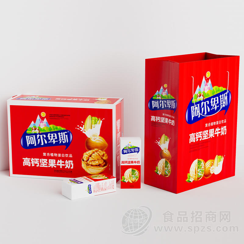 阿尔卑斯高钙坚果牛奶复合植物蛋白饮品礼盒装招商