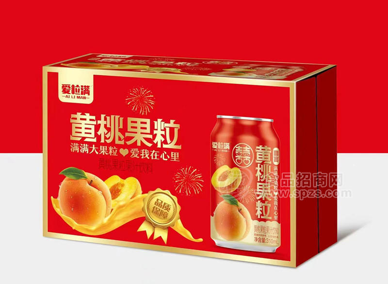 愛粒滿 黃桃果粒果汁飲料箱裝