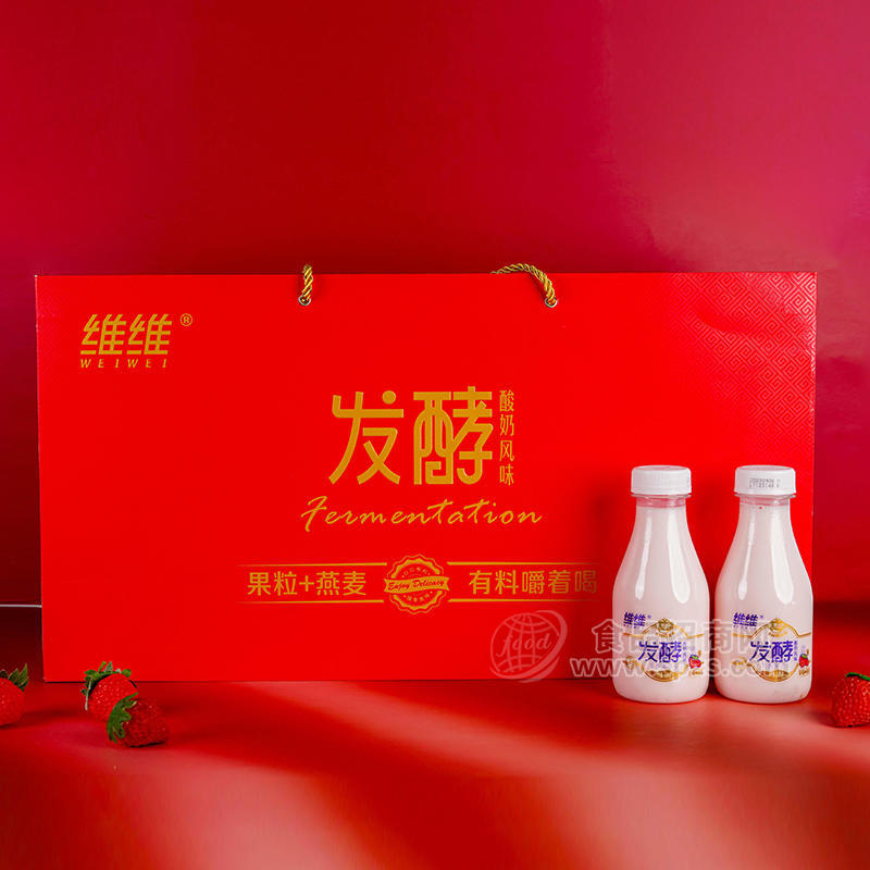 維維果粒燕麥草莓味發(fā)酵乳飲料箱裝招商320g