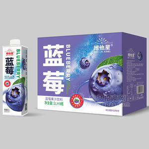 維他星藍莓果汁飲料箱裝招商1L×8瓶