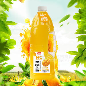 倍養(yǎng)樂生榨芒果復(fù)合果汁飲料大果汁餐飲果汁2.35L