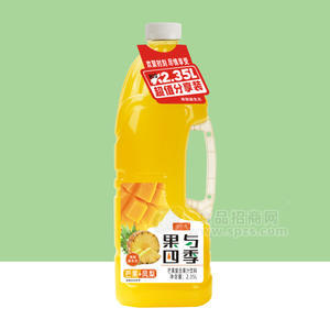 豫浪鑫果与四季芒果复合果汁饮料瓶装招商2.35L
