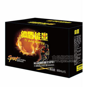 体盾能量牛磺酸强化维生素风味饮料箱装招商600ml×15