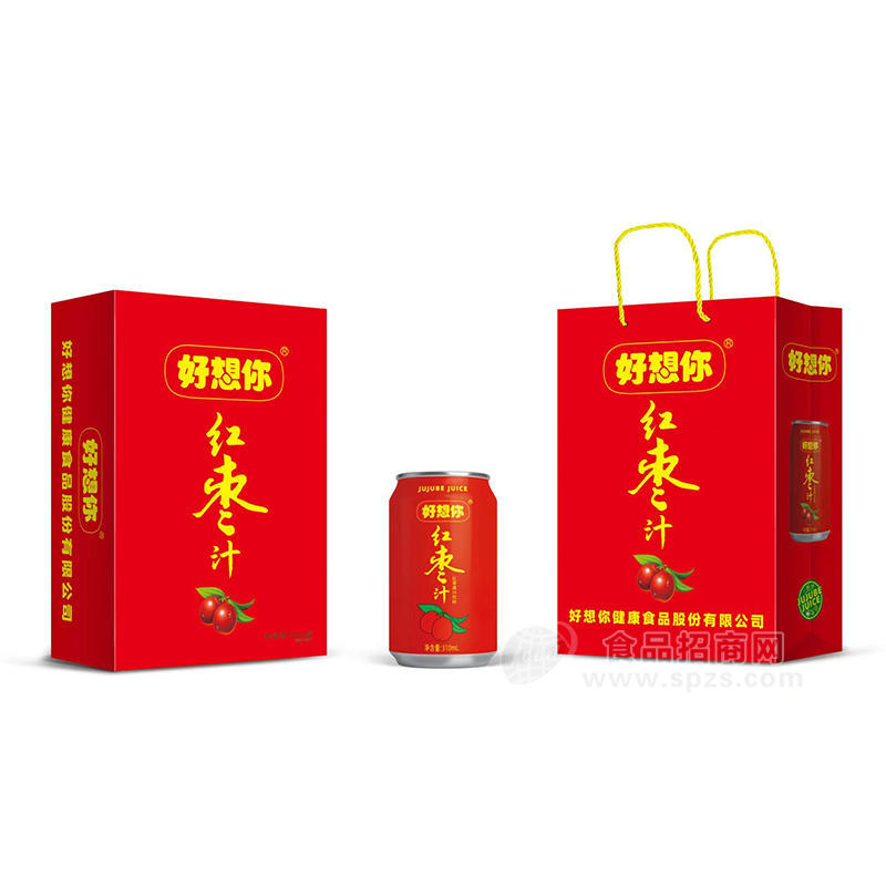 好想你红枣汁饮料礼盒装招商310ml×16罐果汁饮料礼盒