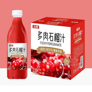 眾雪多肉石榴汁復(fù)合果汁飲料1.08LX6瓶