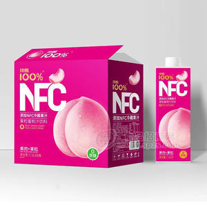 顶甄100%NFC蜜桃汁冷藏果汁加果肉饮料箱装招商1.5L×6瓶