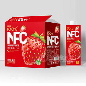 頂甄100%NFC草莓汁冷藏果汁加果肉飲料箱裝招商1L