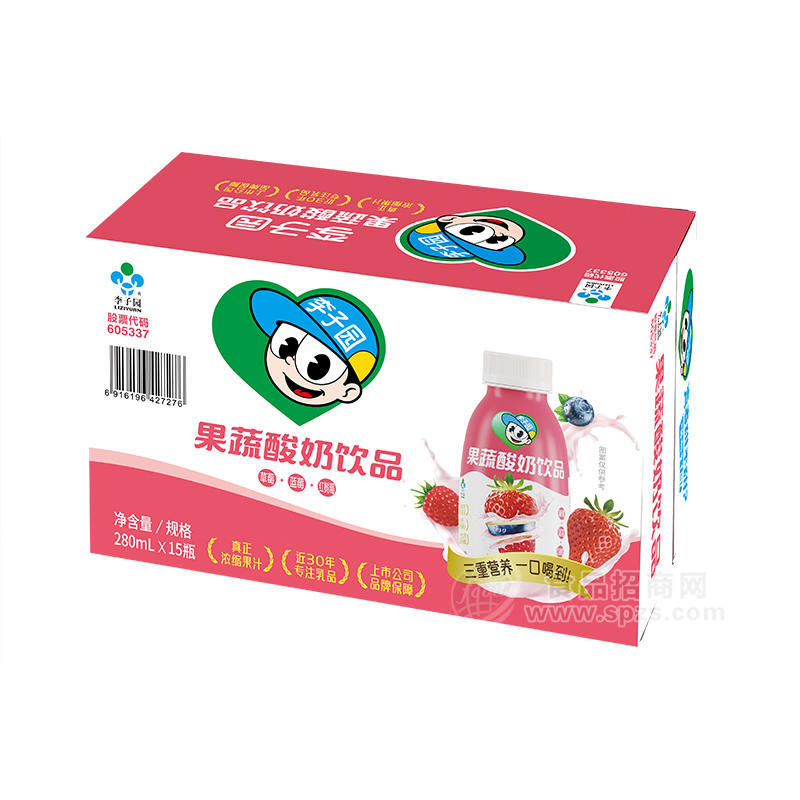 李子園果蔬酸奶飲品箱裝廠(chǎng)家招商280ml×15瓶