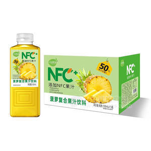 小轻果语菠萝复合果汁饮料箱装招商500ml×15瓶