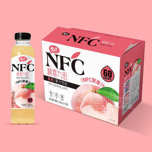 榜洋NFC原果汁蜜桃果汁饮料500ml 果汁含量60%大瓶桃汁