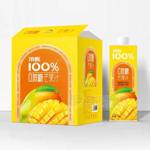 顶甄0蔗糖芒果汁复合果汁饮料箱装招商1.5L