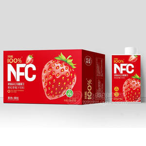 顶甄100%添加NFC草莓汁饮料箱装318ml×15瓶