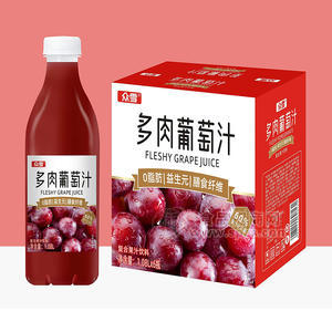 眾雪多肉葡萄汁復合果汁飲料1.08LX6瓶