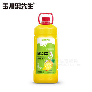 玉川果先生原浆100菠萝粒＋椰果复合芒果汁饮料招商2.5L