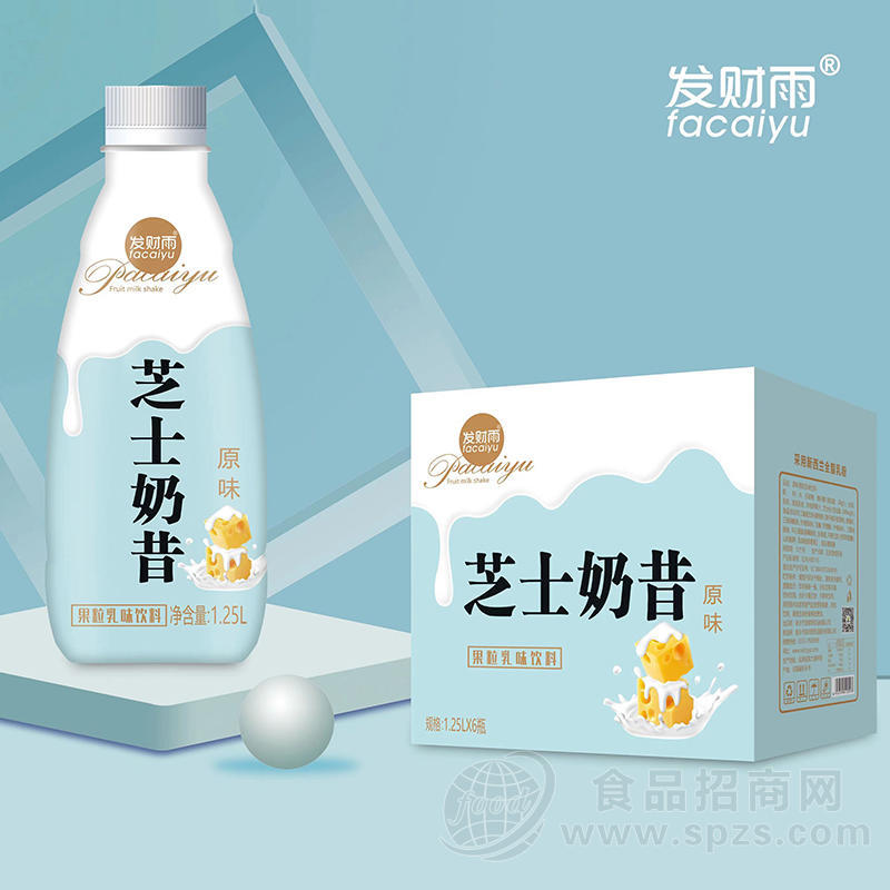 发财雨原味芝士奶昔乳饮料箱装招商1.25L×6瓶