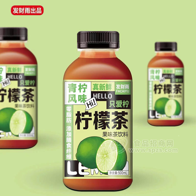 發(fā)財(cái)雨檸檬茶果汁茶飲料瓶裝招商500ml