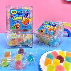 萌孩子琥珀糖混合水果糖凝胶糖果盒装厂家直招100g