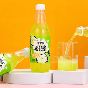 冰乐动老北京汽水苹果味瓶装招商480ml