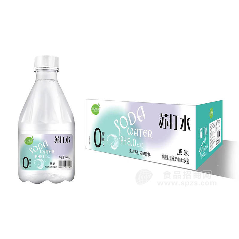 小轻果语苏打水原味无气苏打果味饮料箱装招商350ml×24瓶