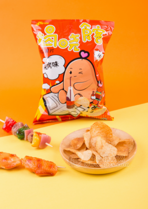 揭晓食客烧烤味薯片膨化食品