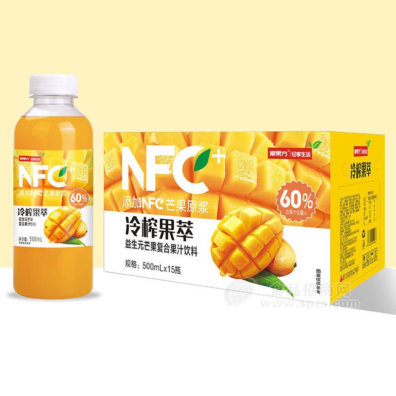 益生元芒果果汁含NFC芒果原漿60%果汁含量500ml