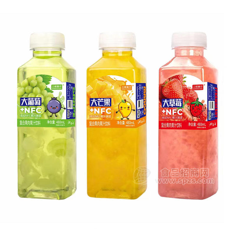 三稞菓仔复合果肉果汁饮料瓶装招商480ml