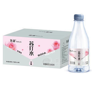 特润无糖玫瑰味苏打水饮料370mlx24瓶