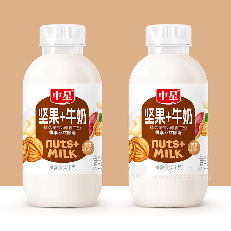 中星堅(jiān)果牛奶無菌冷灌裝復(fù)合蛋白飲品410g
