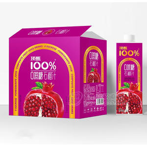 顶甄100%0蔗糖石榴汁复合果汁饮料箱装招商1.5L