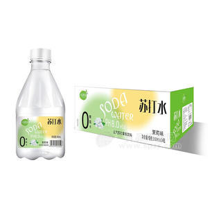 小輕果語蘇打水茉莉味無氣蘇打果味飲料箱裝350ml×24瓶