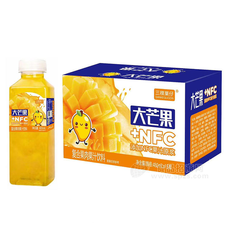 三稞菓仔大芒果复合果肉果汁饮料箱装招商480ml×15瓶