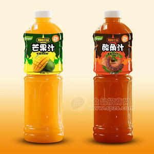 翔核果园云南特产芒果汁酸角汁混合口味果汁瓶装招商1.5L