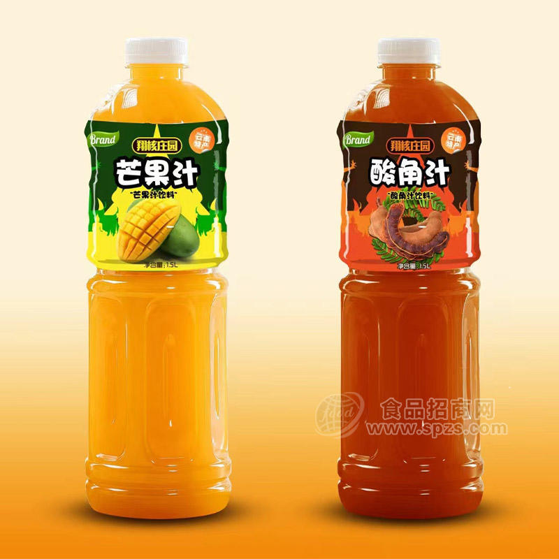 翔核果园云南特产芒果汁酸角汁混合口味果汁瓶装招商1.5L