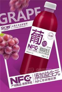 眾口妙NFC葡萄混合果汁飲料瓶裝招商1L