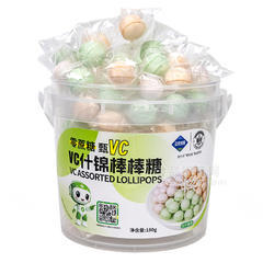 臻邦VC什锦棒棒糖零蔗糖休闲零食桶装招商180g