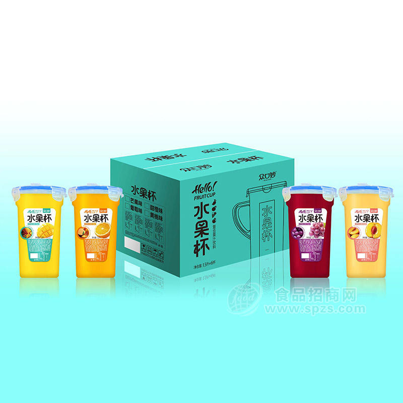 众口妙NFC水果杯果汁饮料箱装招商1.5L×6杯