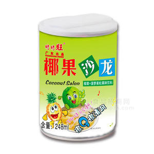 时时旺椰果沙龙椰果+菠萝果粒果味饮料罐装招商248ml