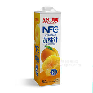 众口妙NFC黄桃复合果汁饮料盒装招商1.5L