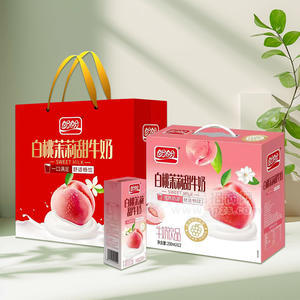 盼盼白桃茉莉甜牛奶牛奶饮品礼盒装招商250ml×12盒