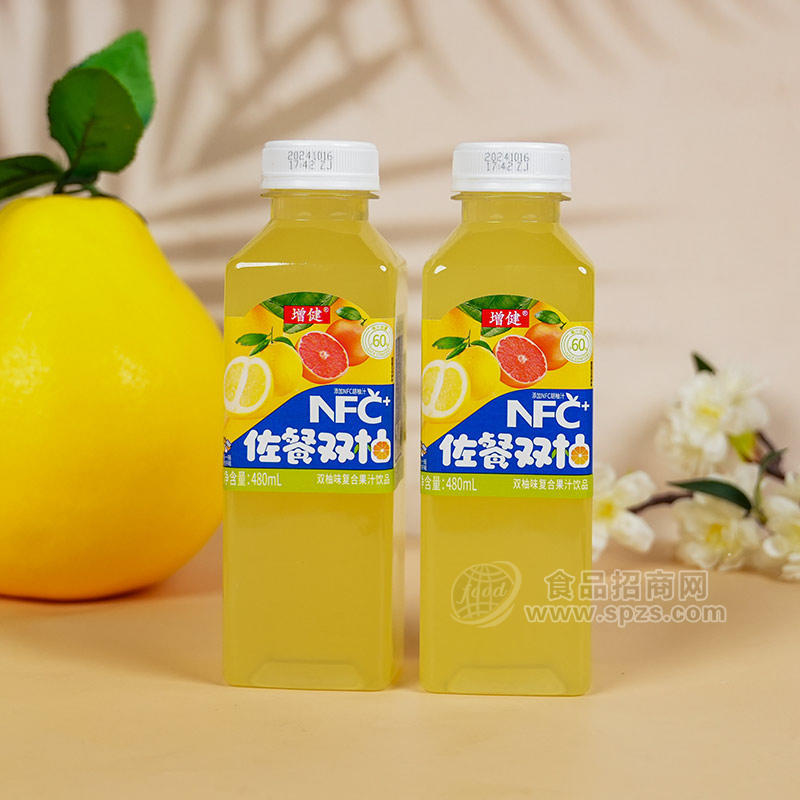 增健NFC佐餐雙柚味60%含量復(fù)合果汁飲品果汁飲料480ml