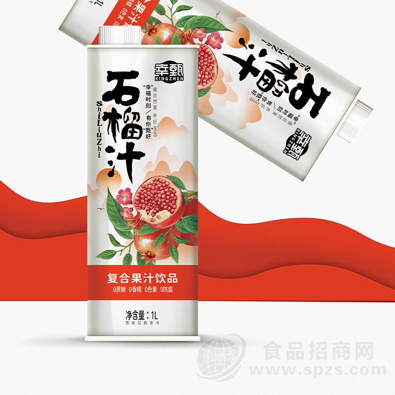 幸甄石榴汁复合果汁饮料瓶装招商1L