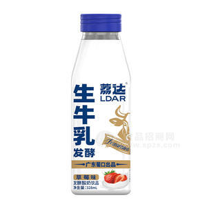 荔達生牛乳發(fā)酵酸奶飲品草莓味瓶裝招商328ml