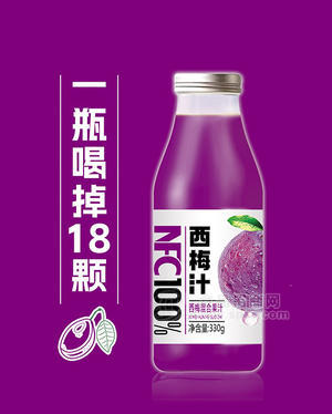 惠果源NFC100%西梅汁混合果汁瓶装招商330g瓶