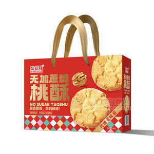 焙倍鲜无蔗糖桃酥烘烤类糕点单提纸盒装招商