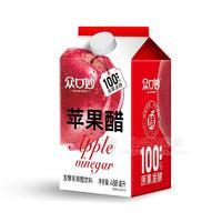 眾口妙發(fā)酵紅蘋(píng)果醋飲料屋頂盒裝招商488ml