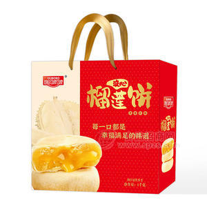 趣啵啵流心榴莲饼休闲零食单提纸盒装招商1kg