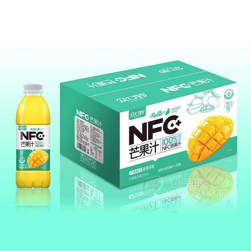众口妙NFC芒果复合果汁饮料600ml×15瓶