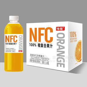 味傲NFC100%橙复合果汁饮料箱装招商1L×6瓶